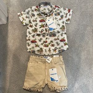 Mayoral boys 24 months BRAND NEW beach top and shorts.